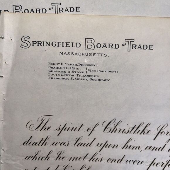 1901 Springfield MA Cooley’s Hotel Owner President McKinley Assassination Letter - Picture 4 of 4